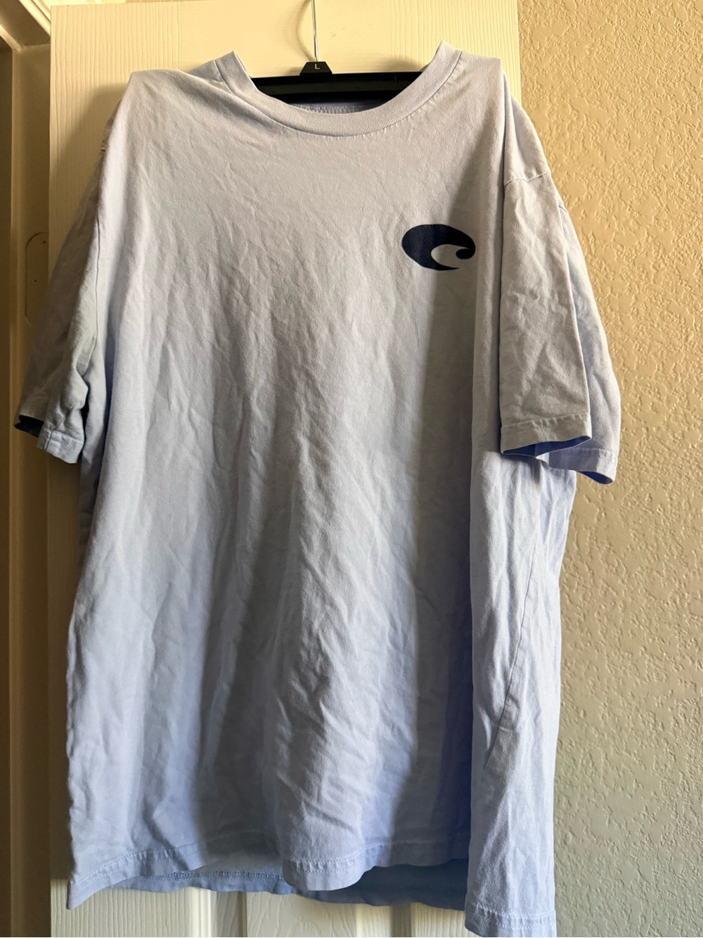 Costa Light Blue Short-Sleeve Graphic Tee with Navy Chest Logo